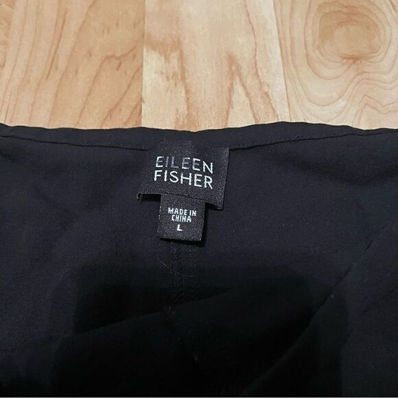 Eileen Fisher Knife Pleated Sheer Pants Women’s Large - Picture 3 of 3